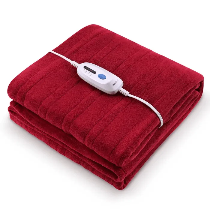 MaxKare Electric Heated Blanket Full Size 77'' x 84'' Heated Throw for Whole Body Warming & Extra Large Size, 4 Heating Levels and 10H Auto-Off with Overheating Protection - Grey