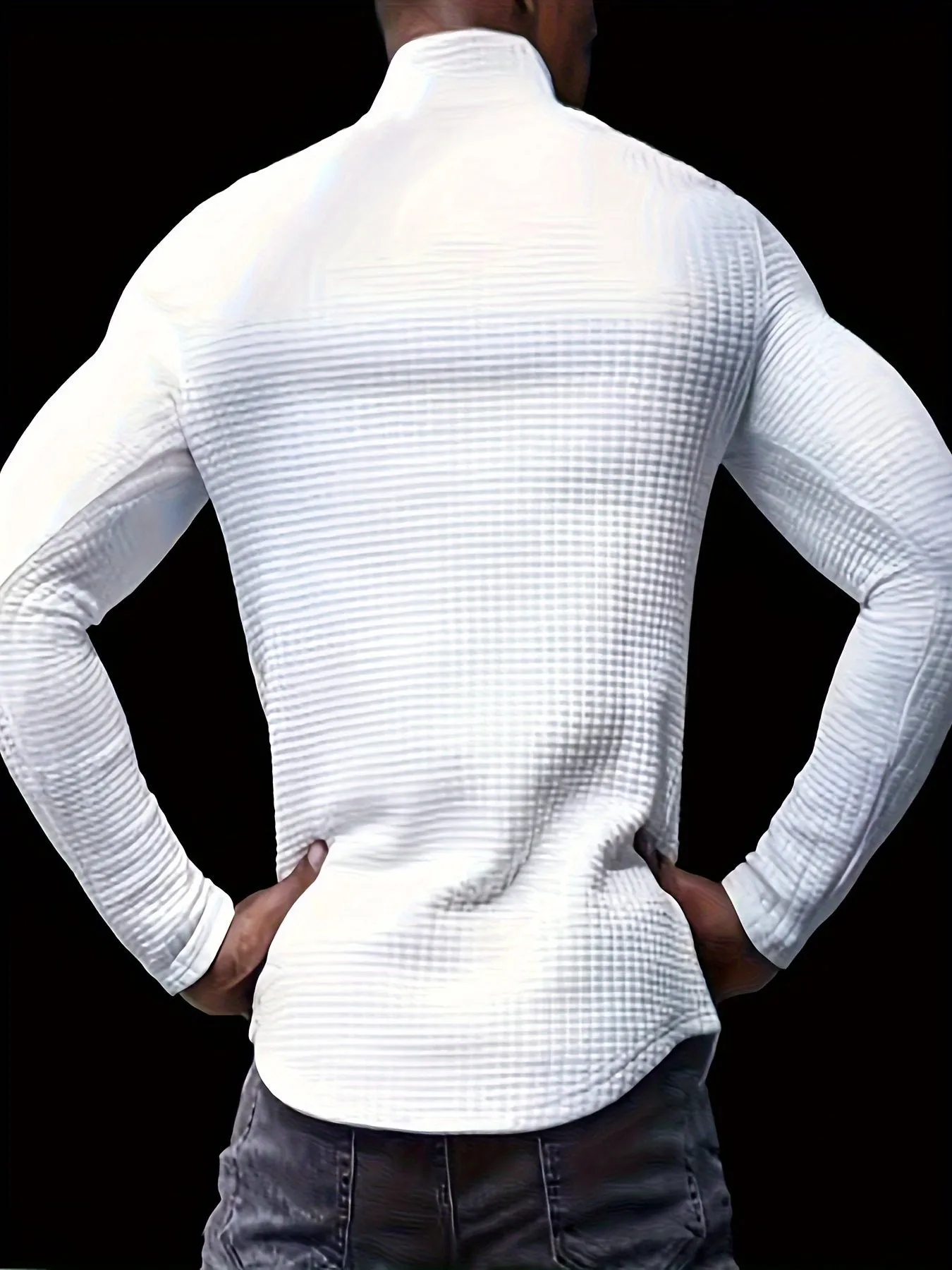 Men's Casual Waffle Knit Quarter Zip Sweater | Perfect for Autumn/Winter