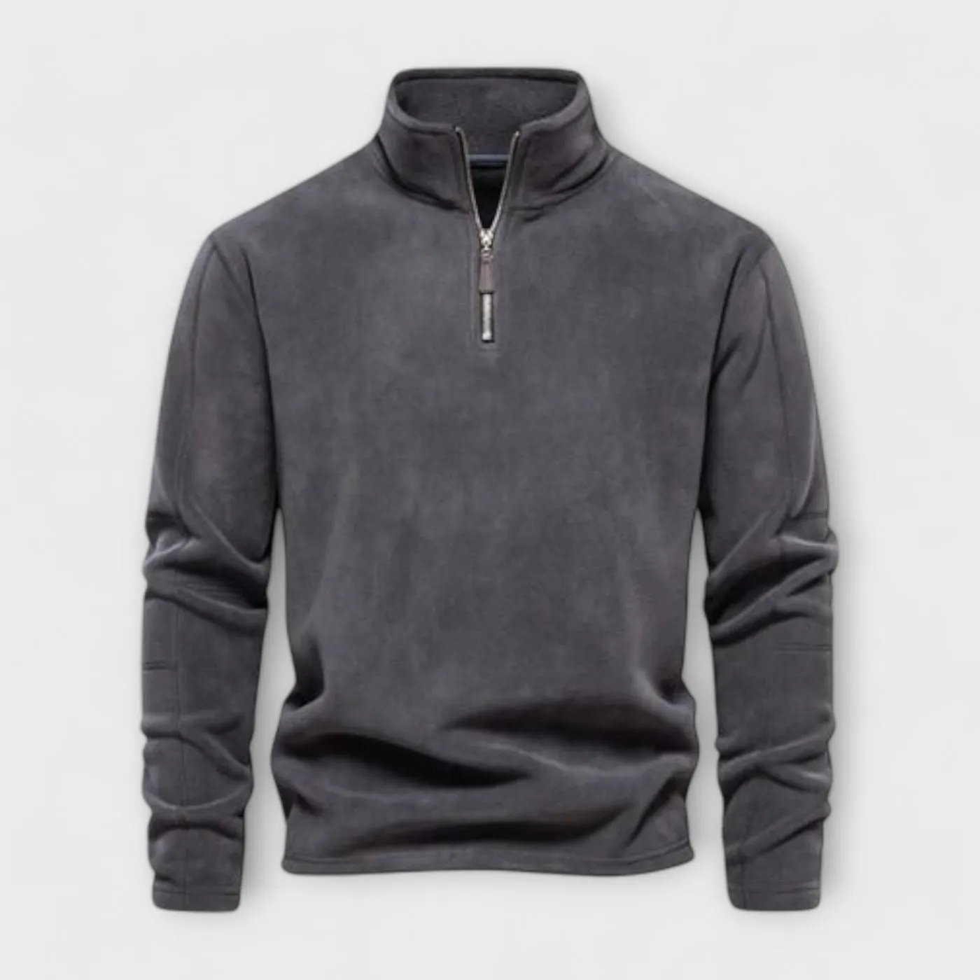 Men's Faded Stand Collar Jumper with Zipper | Ideal for Autumn/Winter