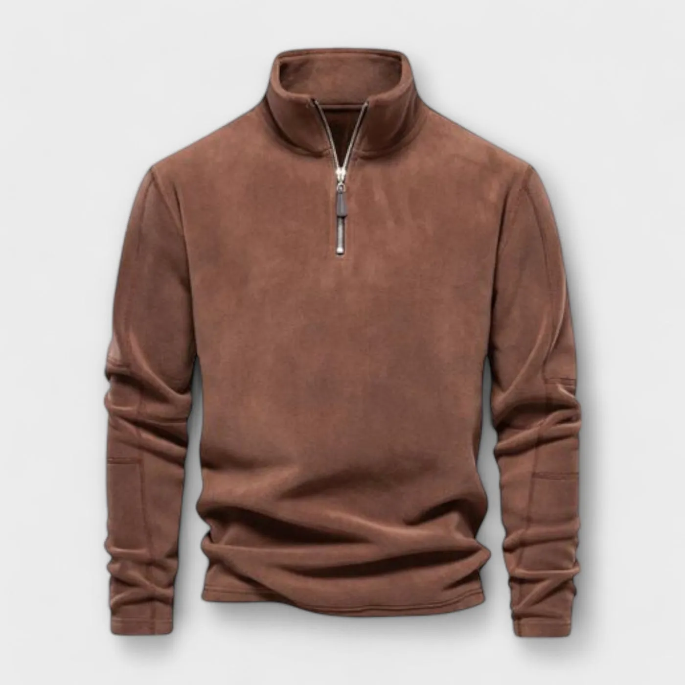 Men's Faded Stand Collar Jumper with Zipper | Ideal for Autumn/Winter