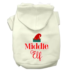 Middle Elf Screen Print Dog Hoodie Cream Xxl