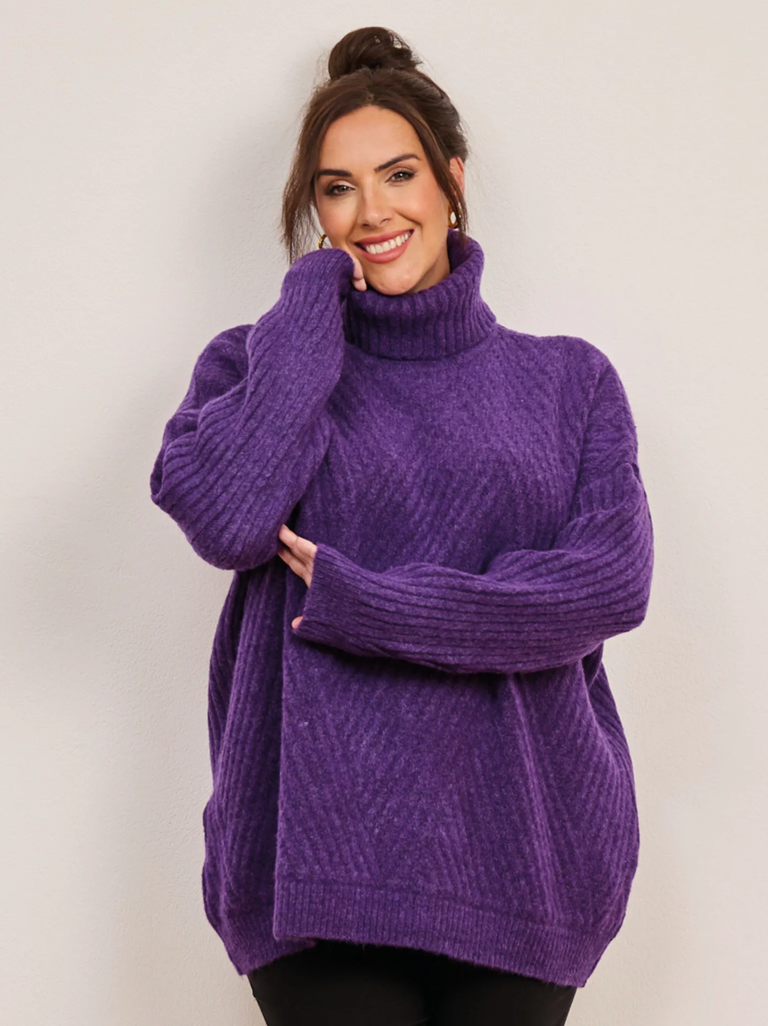 Milana Fluffy Knit Jumper - Purple