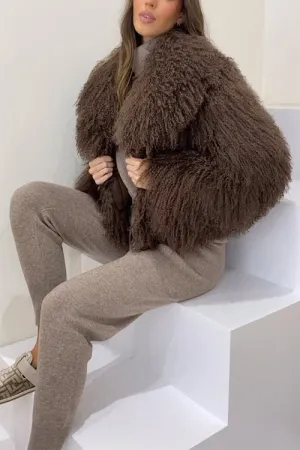 Mixiedress Open Front Winter Faux Fur Teddy Coat