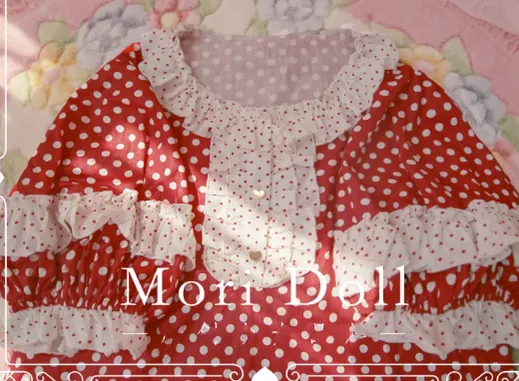 Mori Doll~Strawberry Jam~Sweet Dot Print Short Sleeve Shirt Multicolors