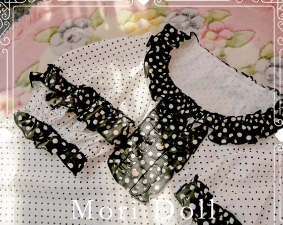 Mori Doll~Strawberry Jam~Sweet Dot Print Short Sleeve Shirt Multicolors