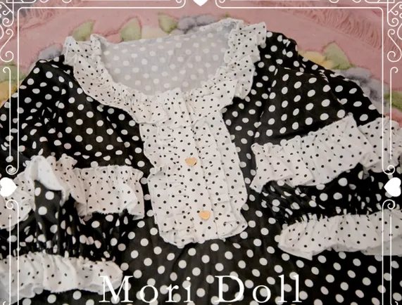 Mori Doll~Strawberry Jam~Sweet Dot Print Short Sleeve Shirt Multicolors