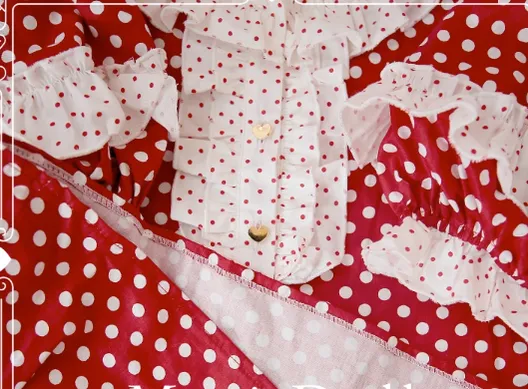 Mori Doll~Strawberry Jam~Sweet Dot Print Short Sleeve Shirt Multicolors