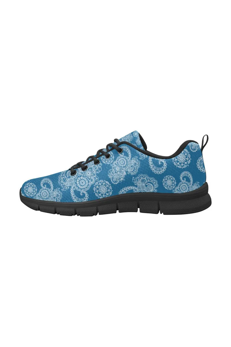 Paisley in Royal Blue Women's Breathable Running Shoes (Model 055)