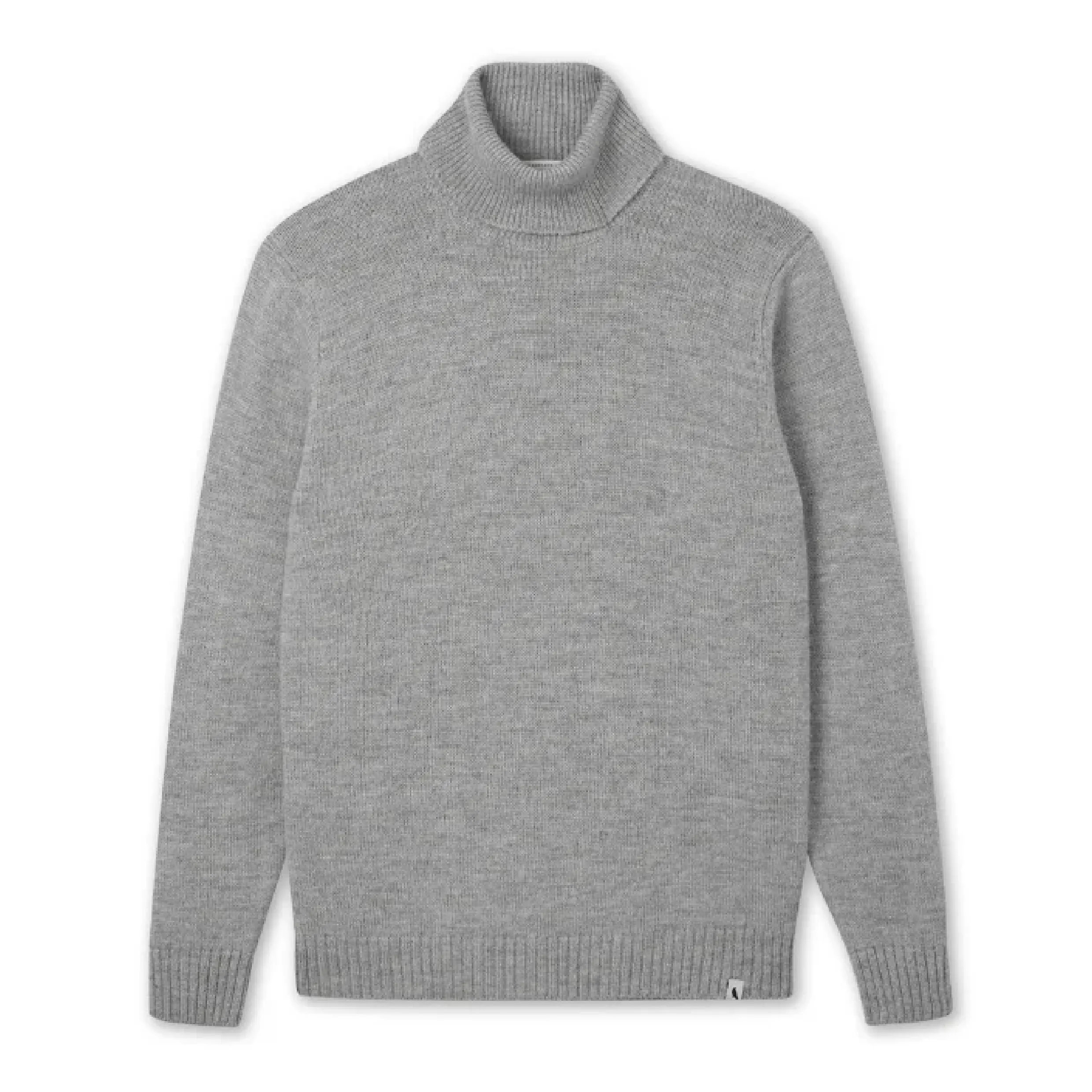 Peregrine Makers Stitch Polo Neck Jumper Light Grey Made in England WJ71038