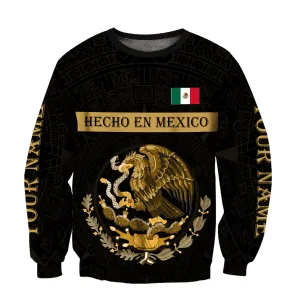 Personalized Mexico Hecho En Mexico Gold 3D Sweatshirt Zip Hoodie Christmas Mexico Shirt