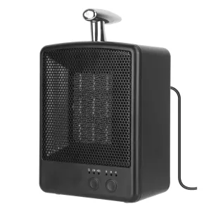 Portable Electric Space Heater - 1000W, Tip Over Protection, Adjustable Temperature, Timer - Bedroom & Office Use