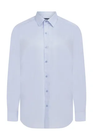 Regular Fit Cotton Blue Dress Shirt