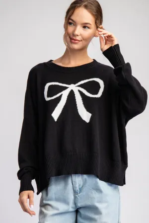 Ribbon printed sweater top