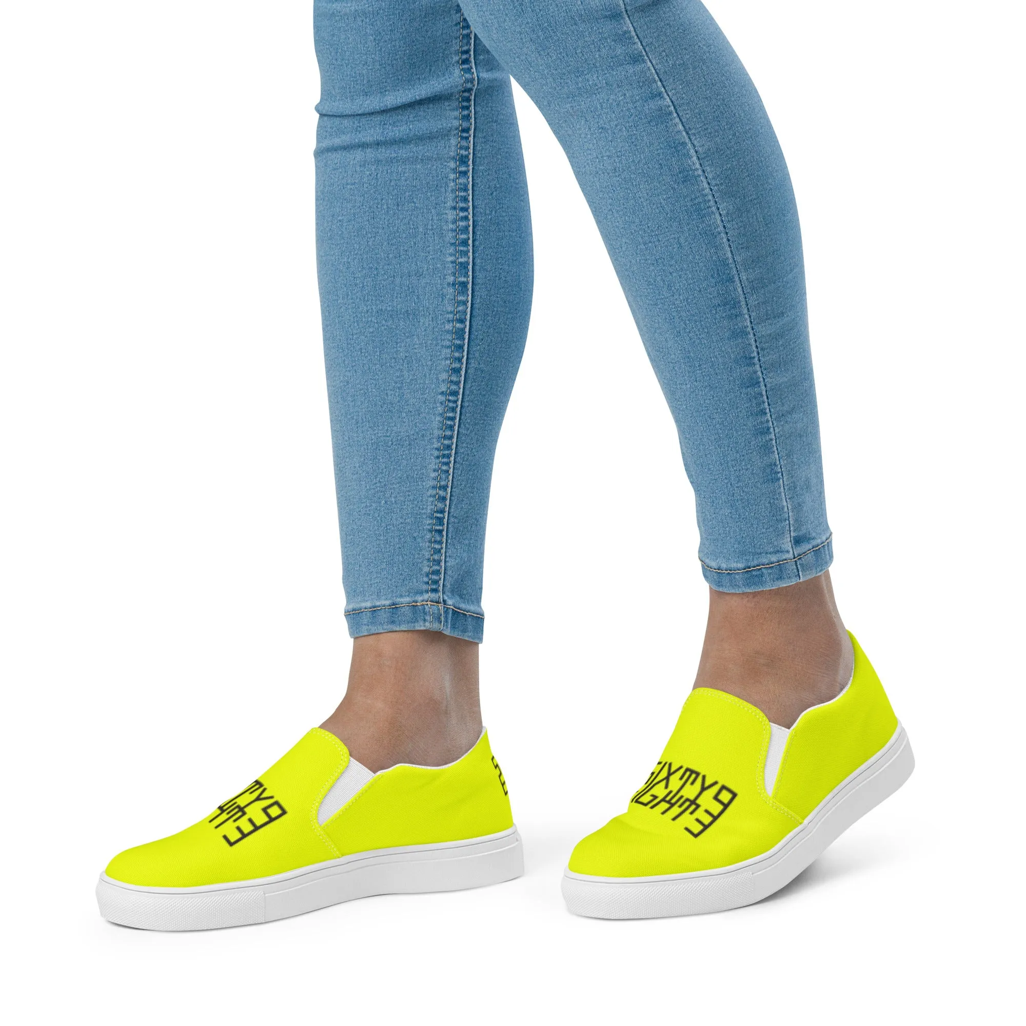 Sixty Eight 93 Logo Black & Lemonade Women's Slip On Shoes