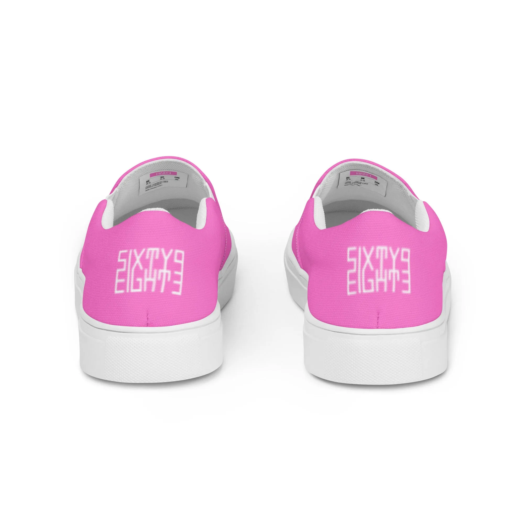 Sixty Eight 93 Logo White & Pink Women's Slip On Shoes