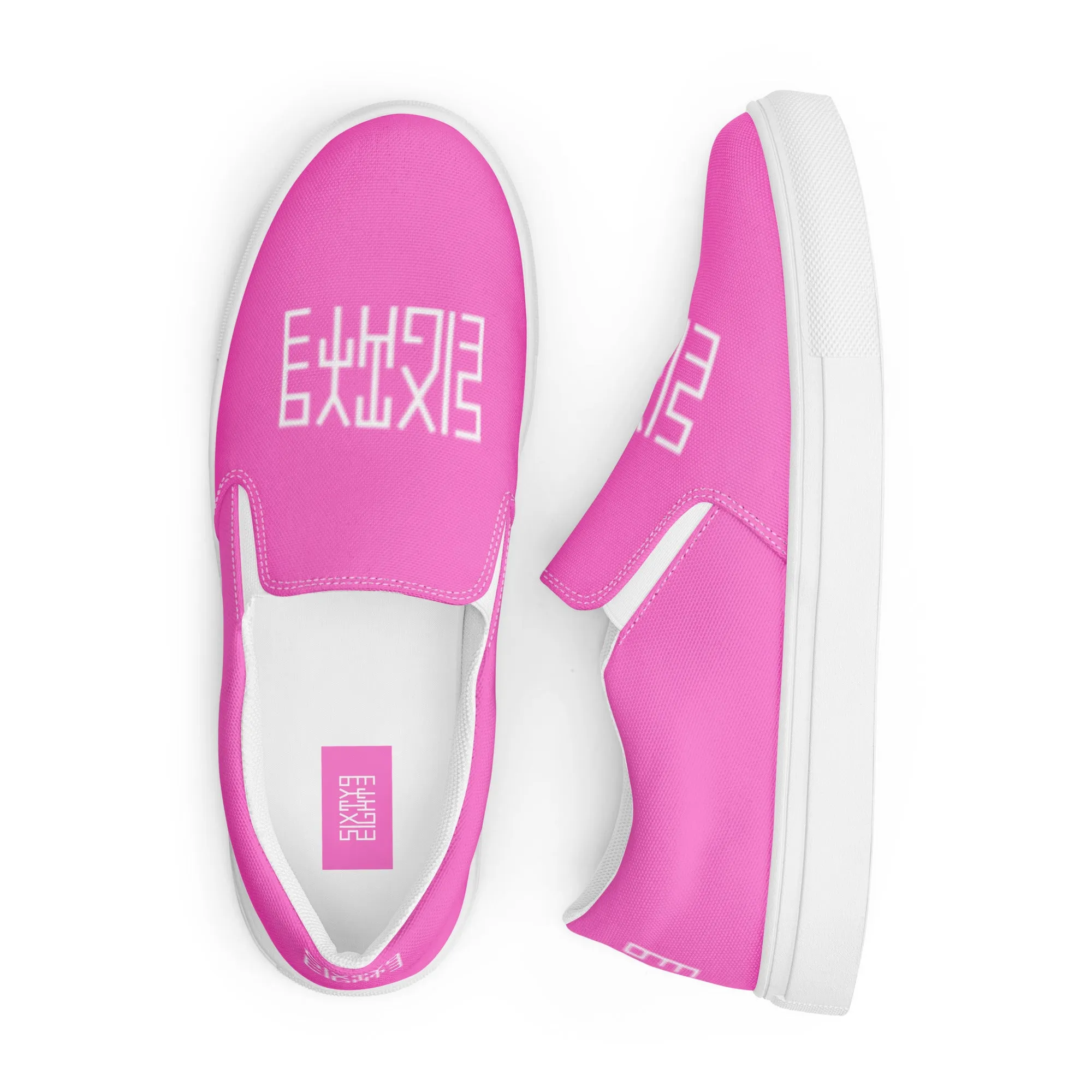 Sixty Eight 93 Logo White & Pink Women's Slip On Shoes