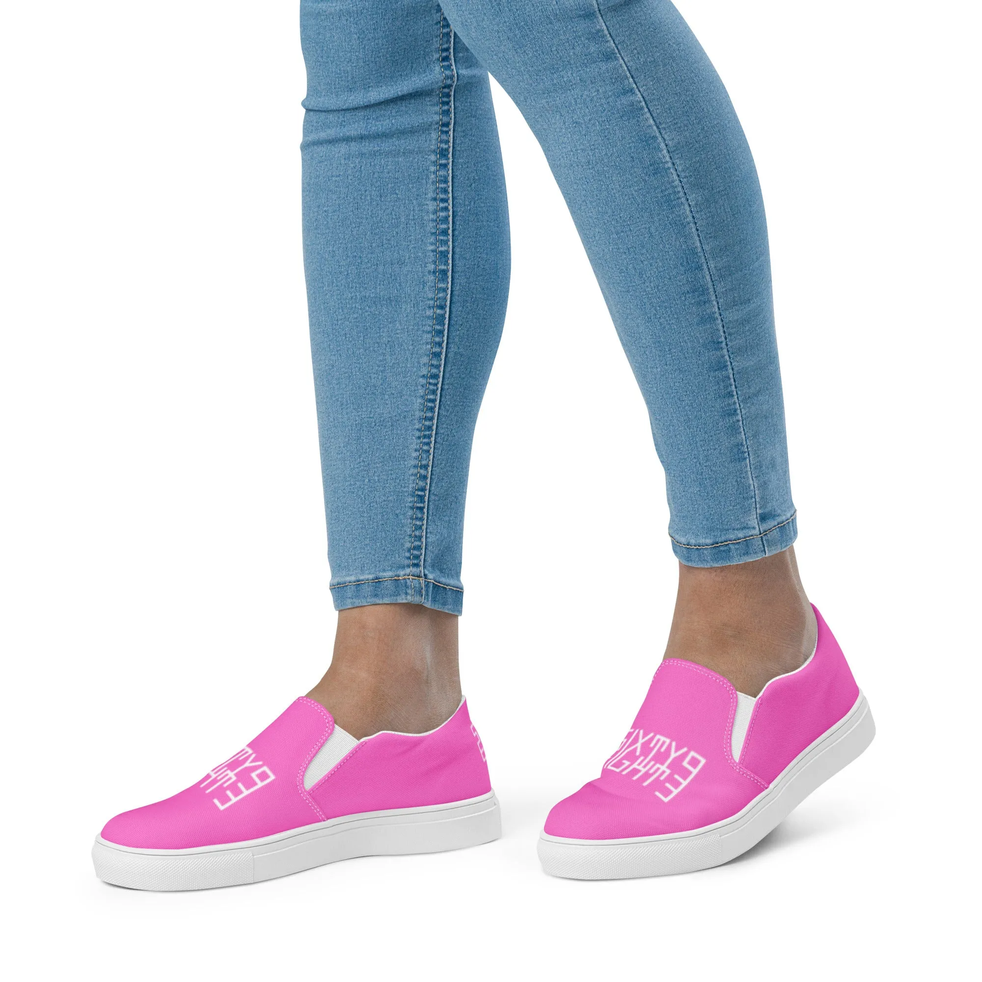 Sixty Eight 93 Logo White & Pink Women's Slip On Shoes