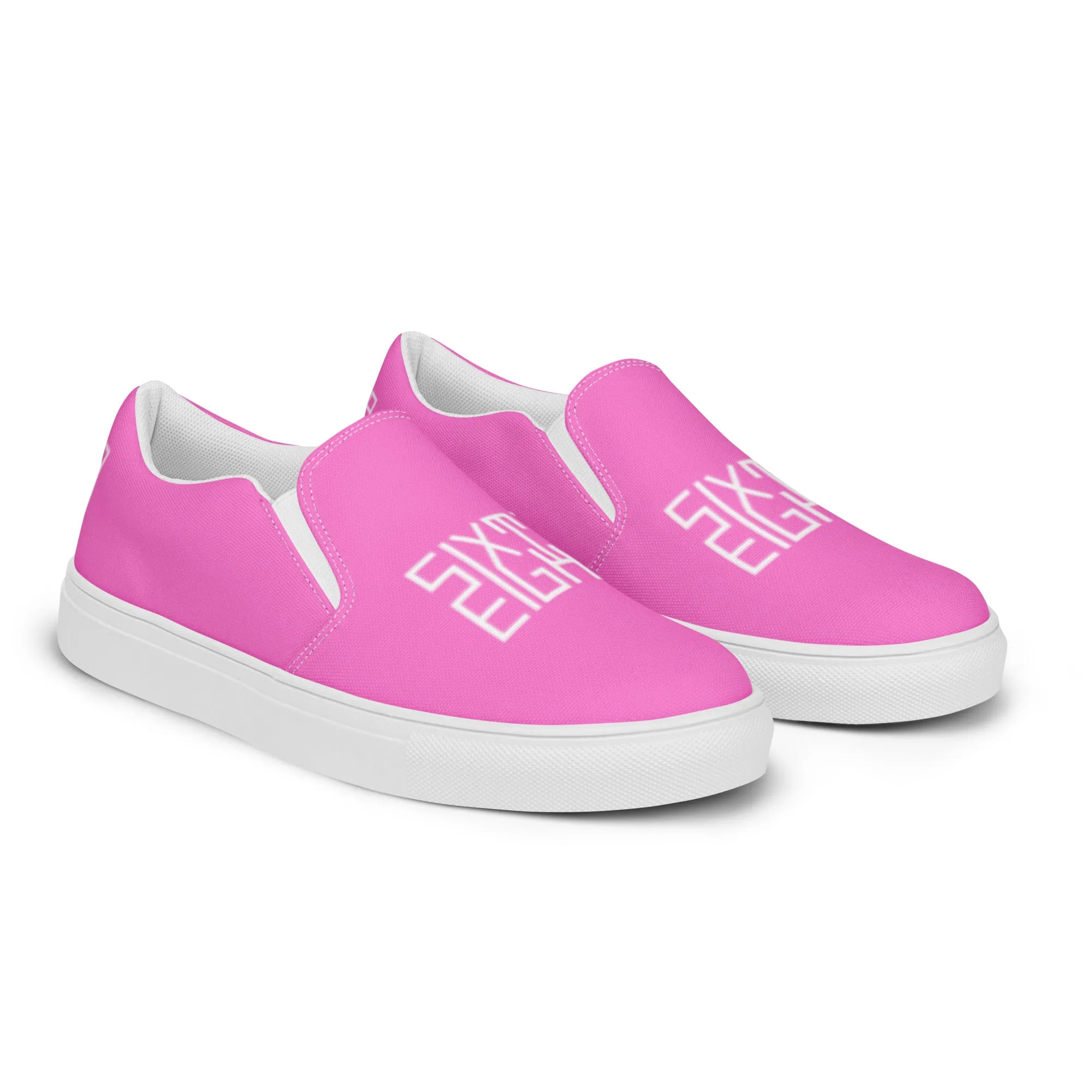 Sixty Eight 93 Logo White & Pink Women's Slip On Shoes