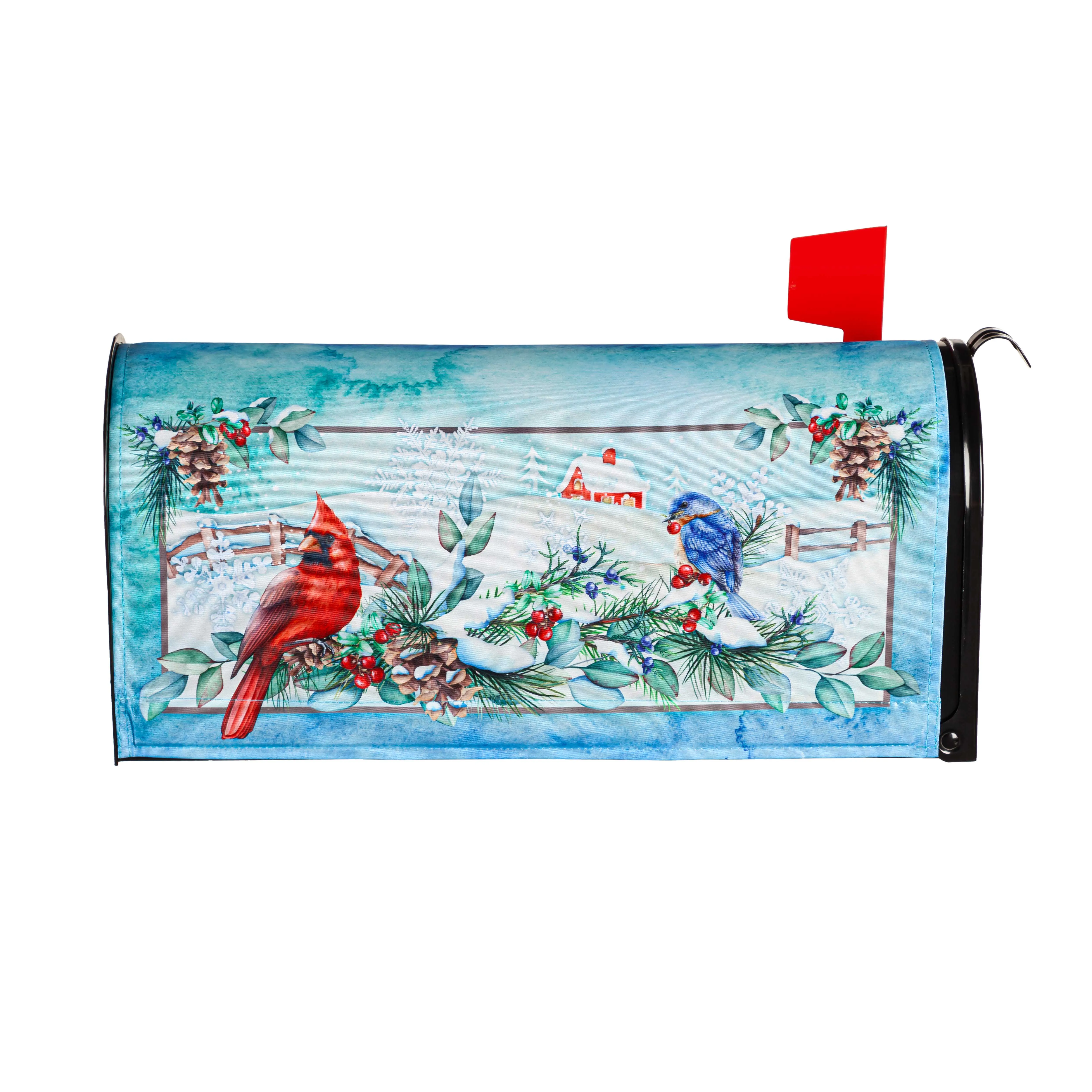 Snow Country Birds Sublimated Mailbox Cover