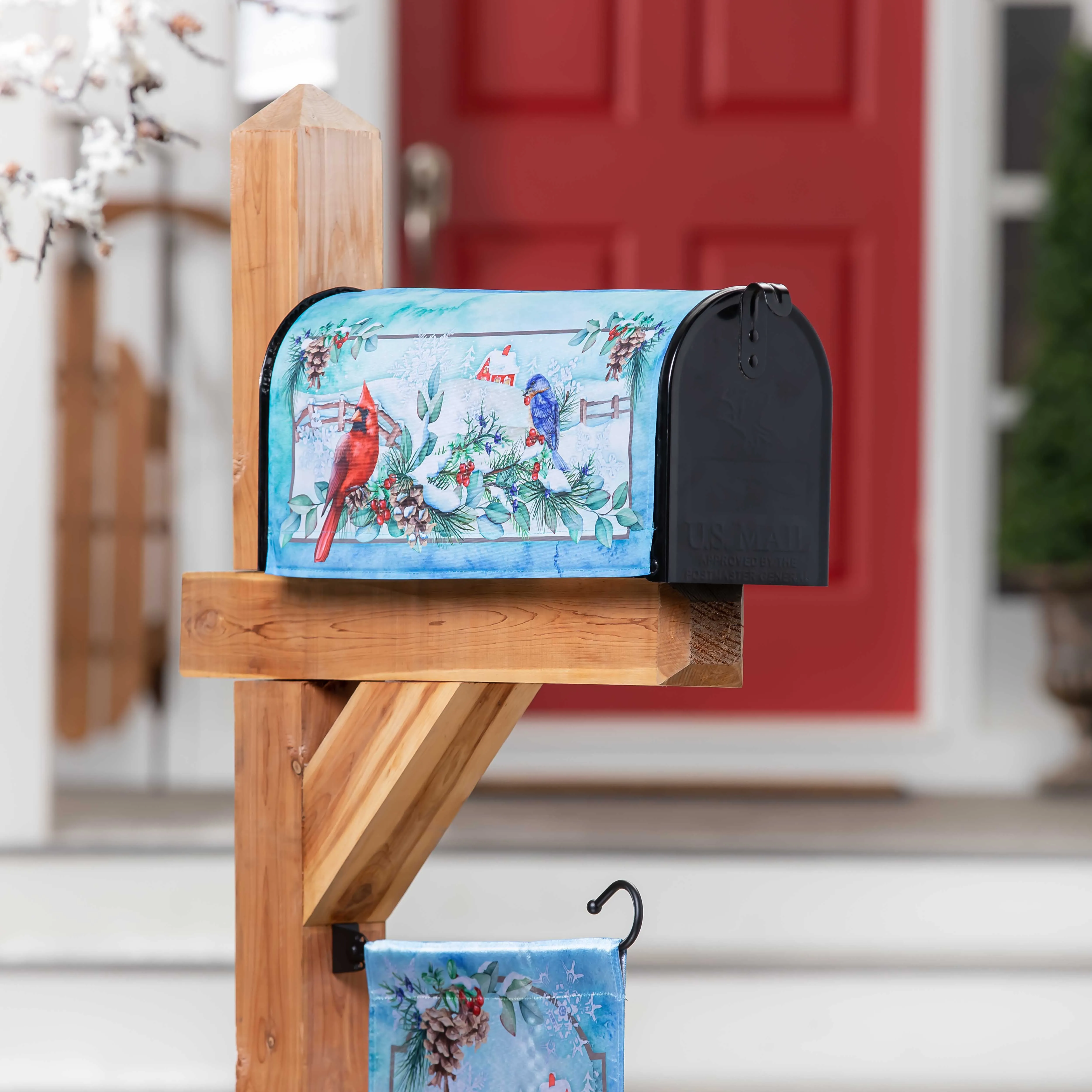 Snow Country Birds Sublimated Mailbox Cover