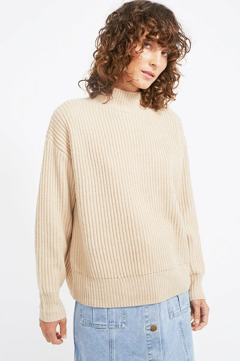 Staple - Oracle Rib Knit Jumper - Natural Marle