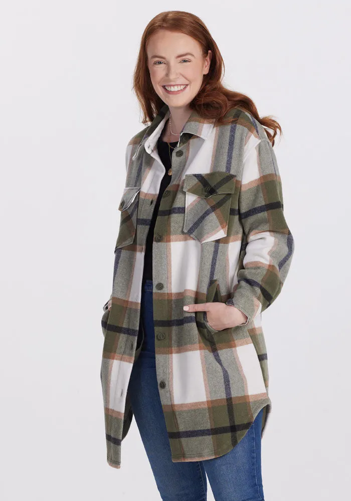 Sutton Shacket - Forest Plaid