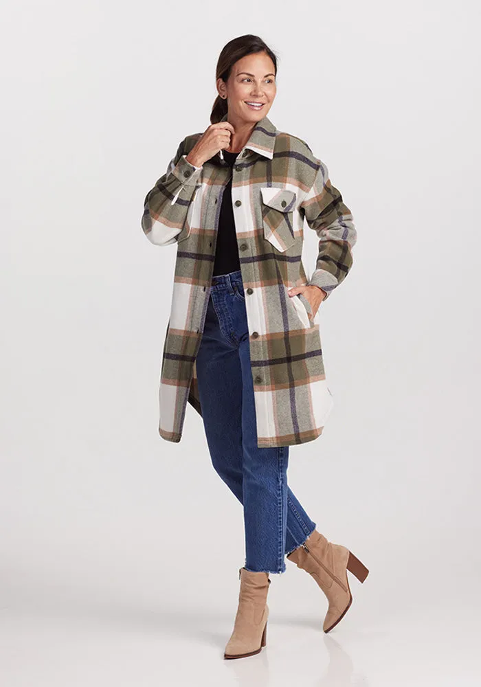 Sutton Shacket - Forest Plaid