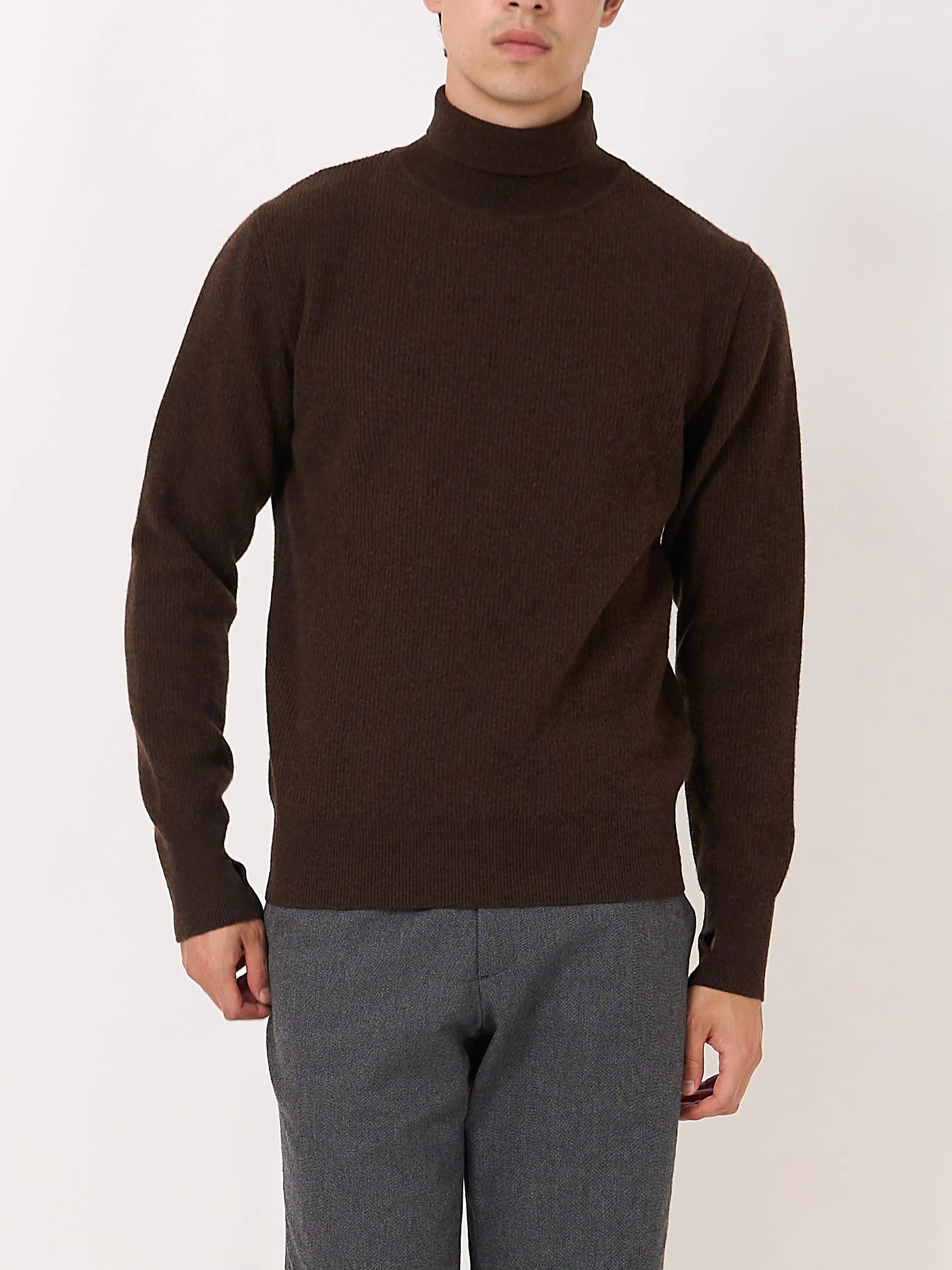 Talbot Roll Neck Jumper Hartwell Brown