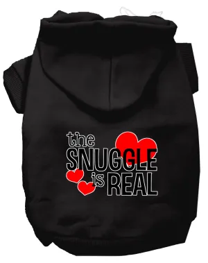 The Snuggle Is Real Screen Print Dog Hoodie Black L