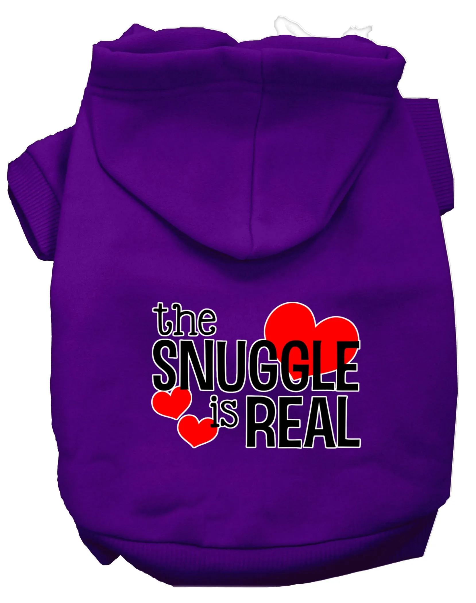 The Snuggle Is Real Screen Print Dog Hoodie Purple L