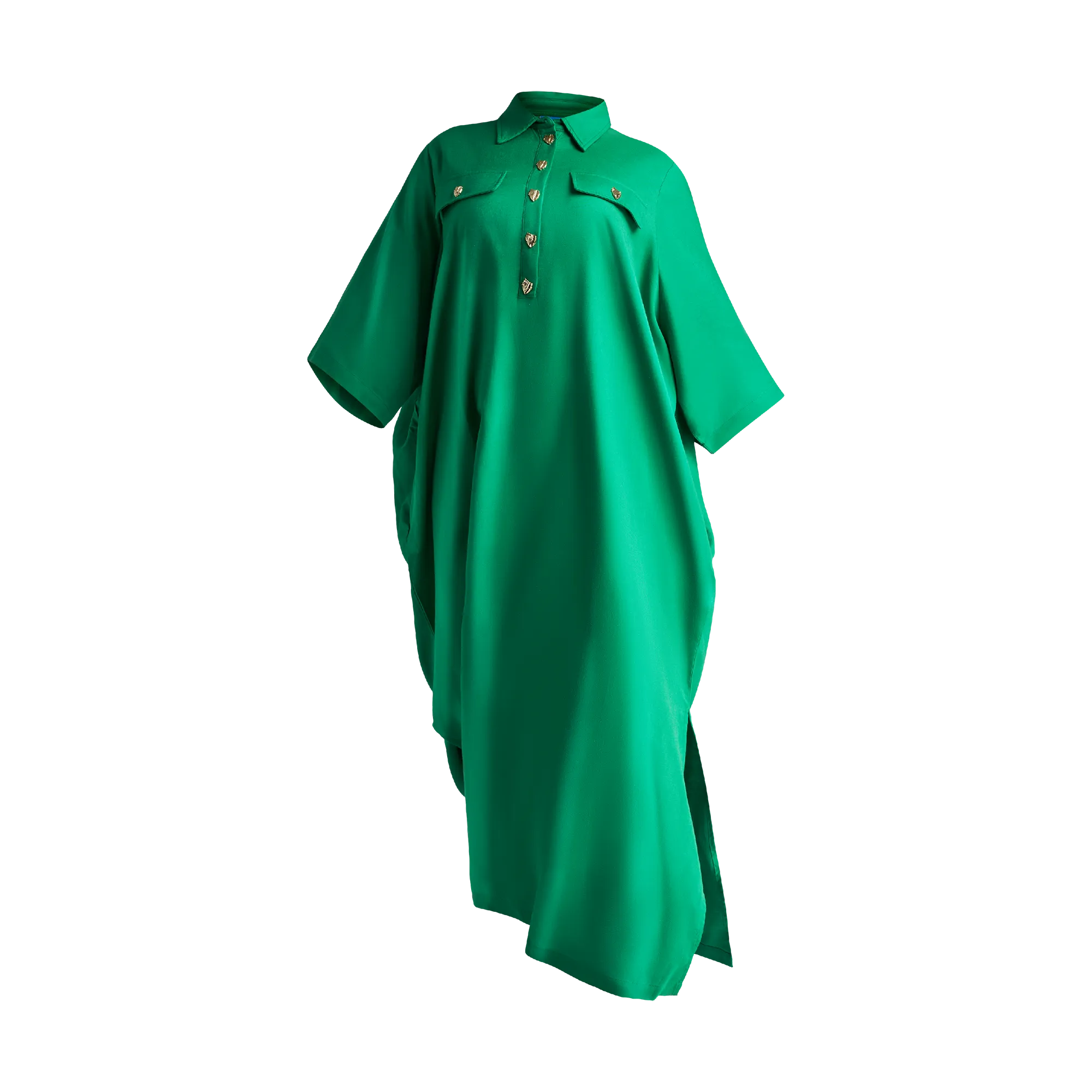 THE STROMBUS SHIRT DRESS-GREEN