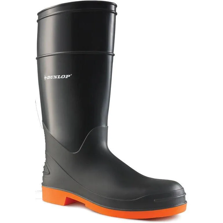 UNISEX DUNLOP GREY/ORANGE 16" PVC PULL ON BOOT 87982