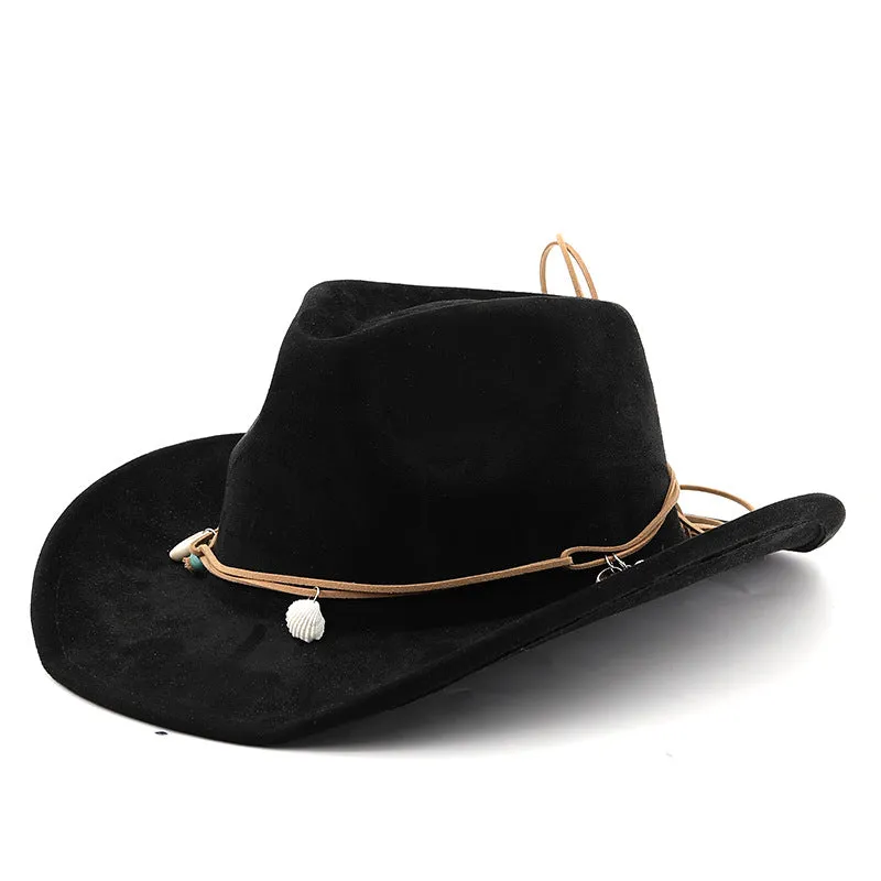 Unisex Fall Vintage Western Cowboy Woolen Sun Protection Wide Brim Hat