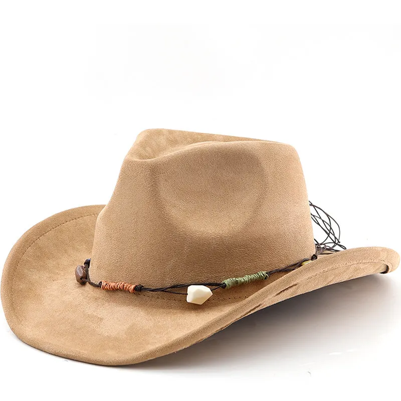 Unisex Fall Vintage Western Cowboy Woolen Sun Protection Wide Brim Hat