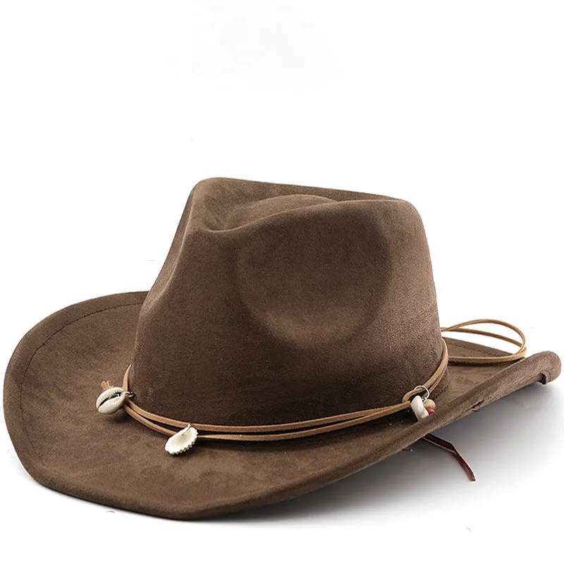 Unisex Fall Vintage Western Cowboy Woolen Sun Protection Wide Brim Hat