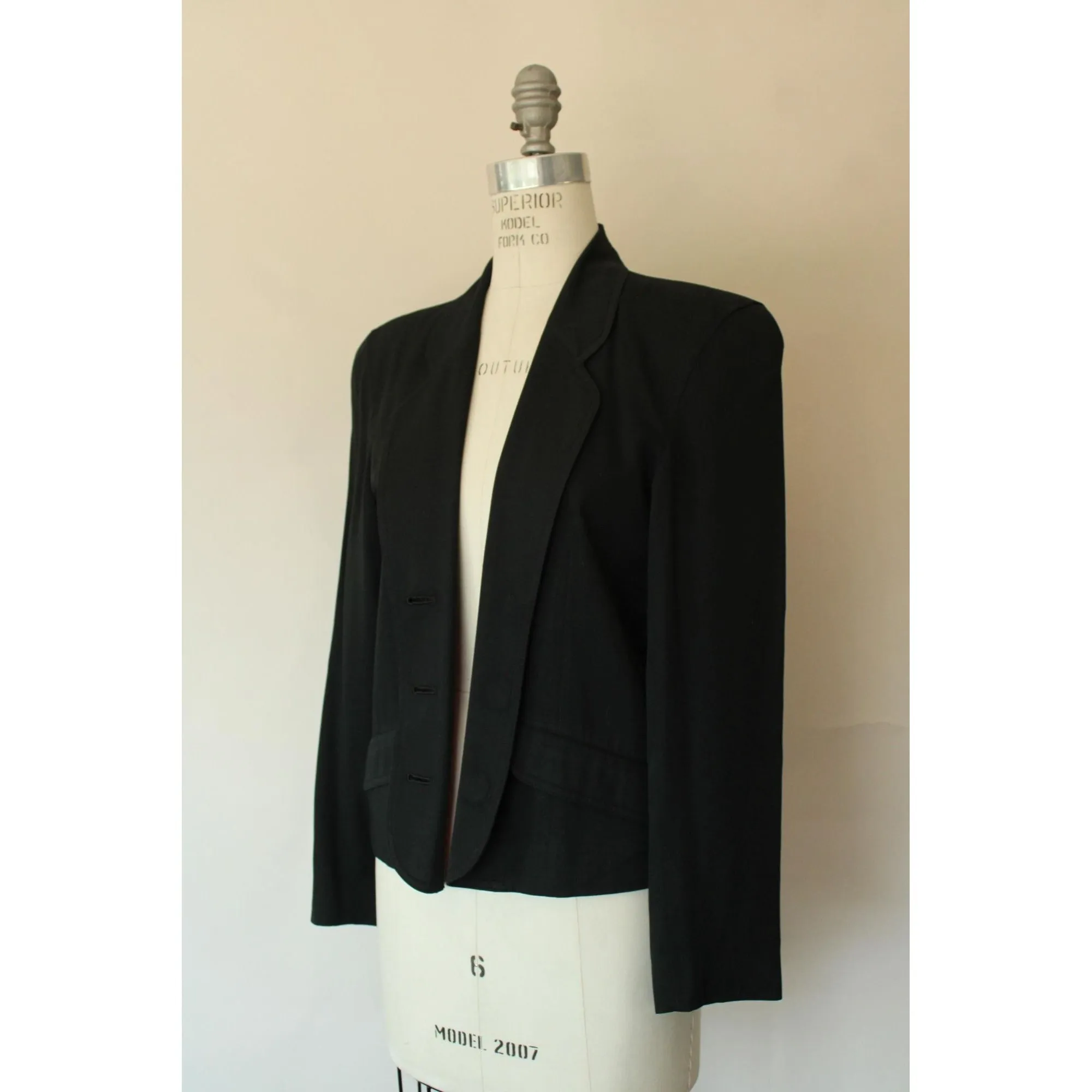 Vintage 1990s 2000s Liz Sport Petite Black Blazer