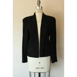 Vintage 1990s 2000s Liz Sport Petite Black Blazer