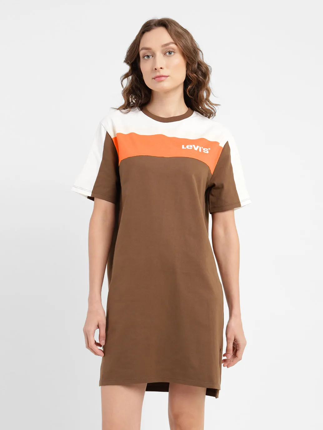 Women's Colorblock Round Neck Dress