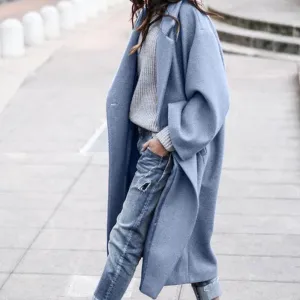 Women's Oversized Long Lapel Wool Coat  | Ideal for Autumn/Winter