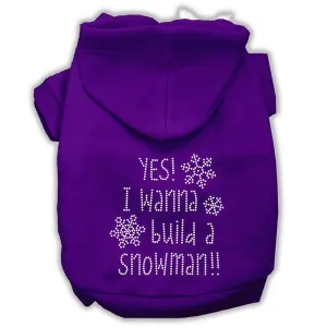 Yes! I Want To Build A Snowman Rhinestone Dog Hoodie Purple Xs (8)