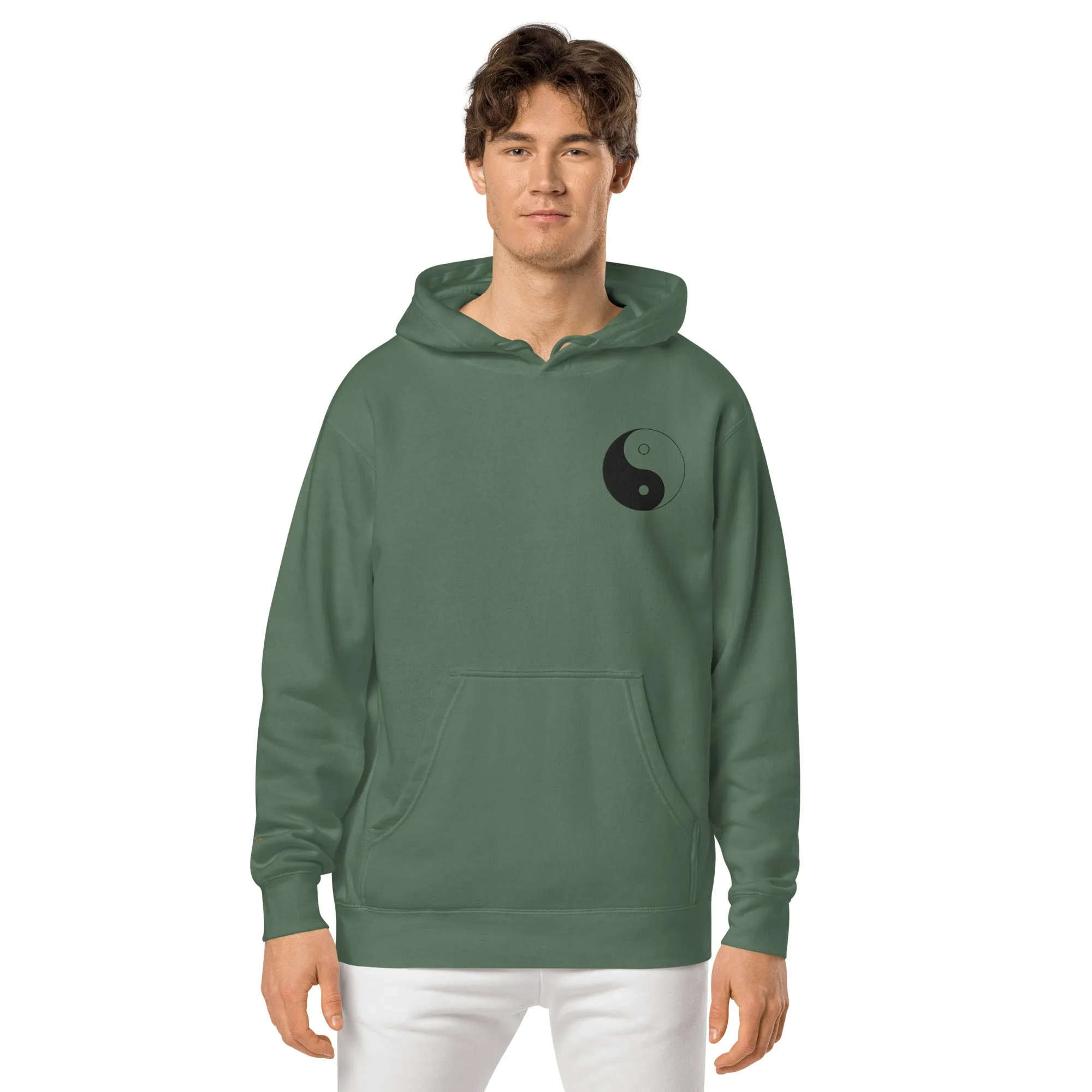 Yin Yang Design Unisex Pigment-Dyed Hoodie