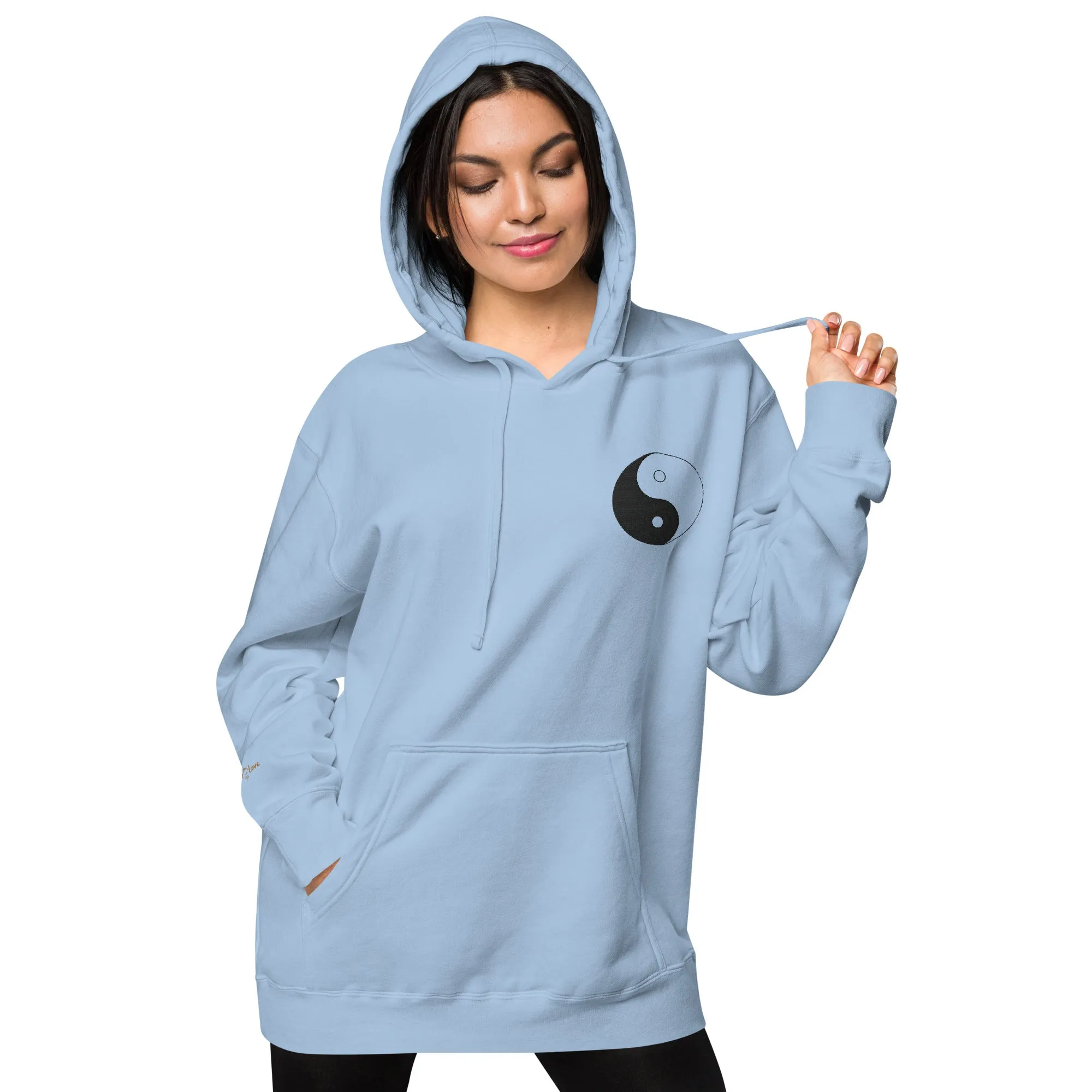 Yin Yang Design Unisex Pigment-Dyed Hoodie