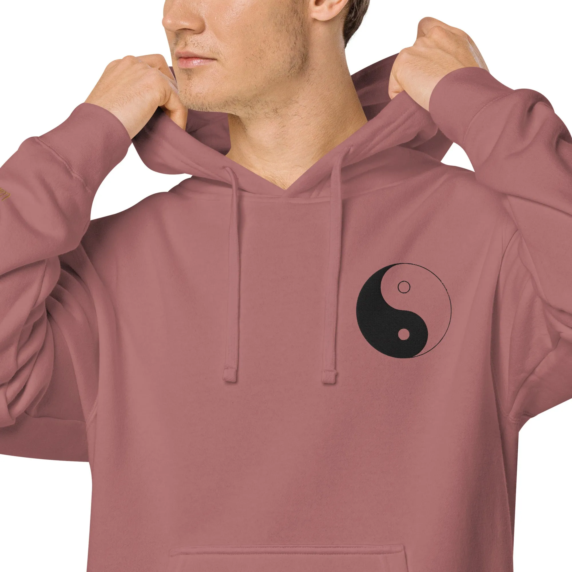 Yin Yang Design Unisex Pigment-Dyed Hoodie